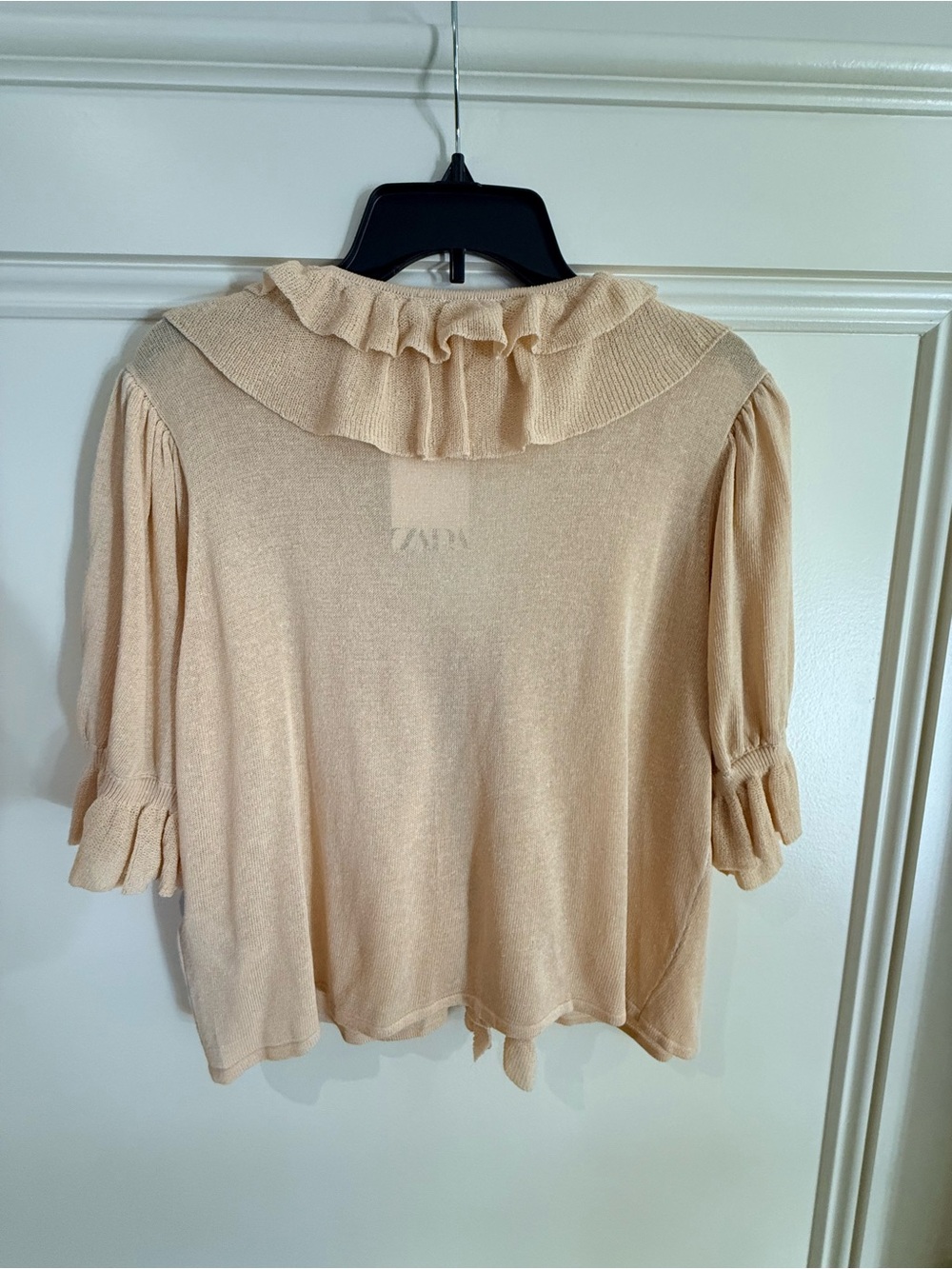 Zara Ruffled Knit Cardigan US L - Picture 4 of 7